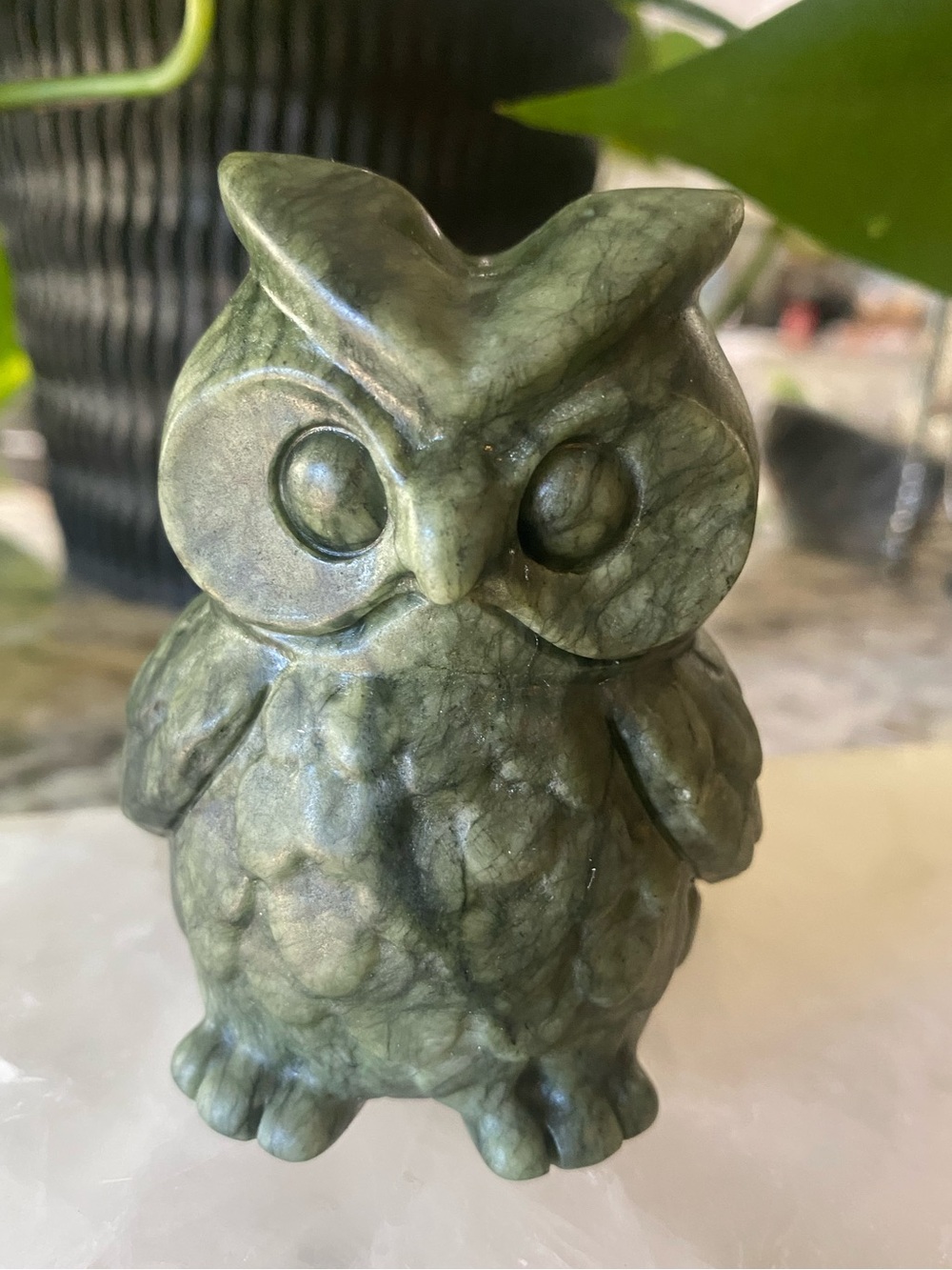 🦉💚 Chunky Green Jade Owl — 3.25” 💚🦉